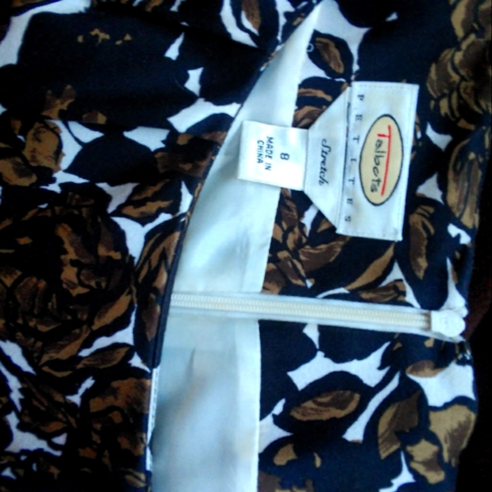 Talbot's size 8 black and brown floral dress